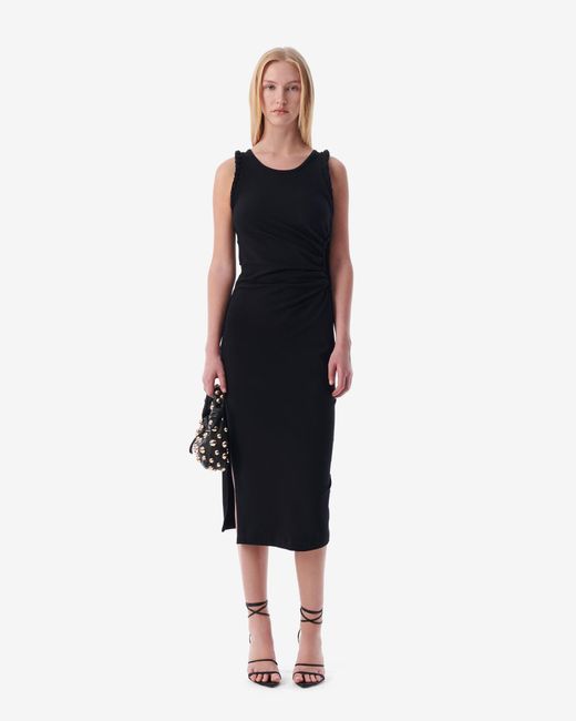 IRO Black Amel Cut-out Jersey Midi Dress