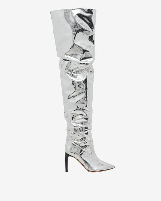 IRO White Eva Mirror Thigh-high Boots