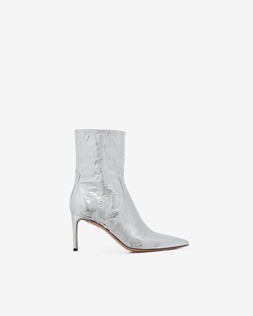 IRO White Davy Silver Silver-toned Leather Ankle Boots