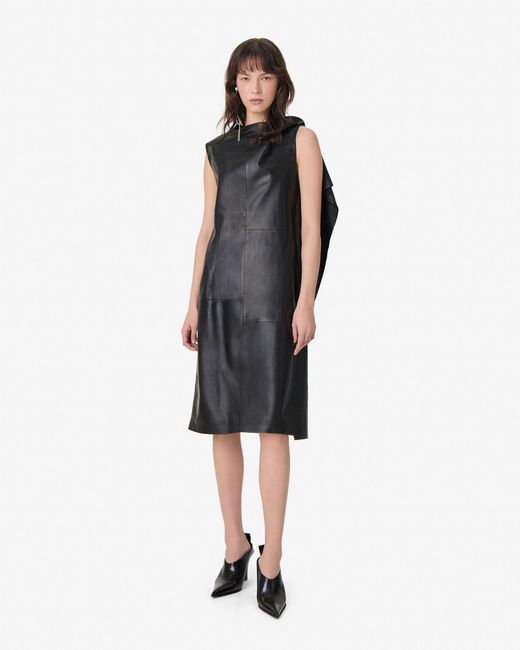 ROBE DRAPÉE EN CUIR IRO en coloris Blue