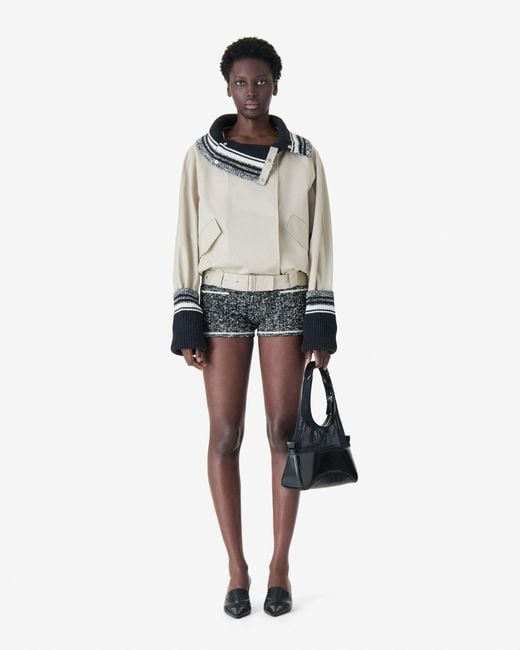 IRO Natural Short Trench Coat With Contrast Collar