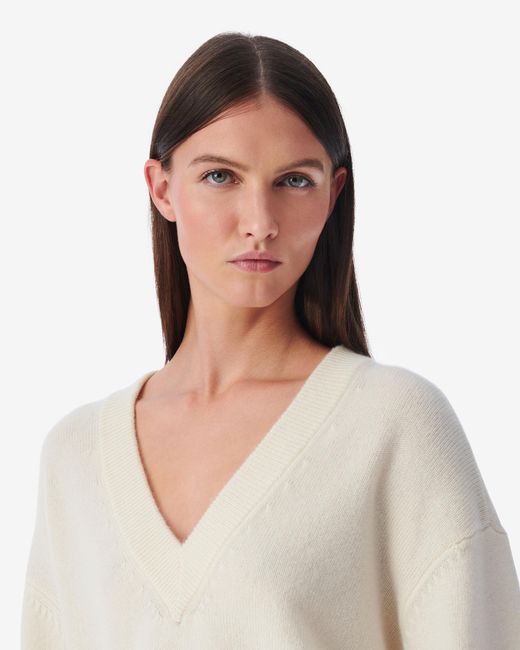 IRO White Lilween V-neck Cashmere Sweater