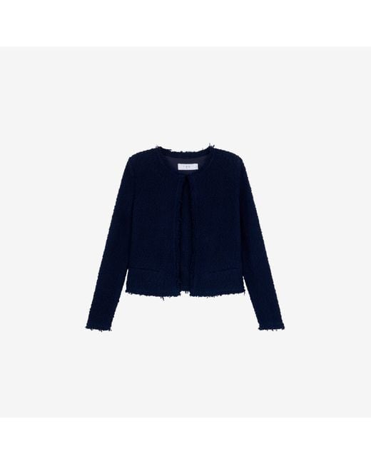 IRO Blue Textured Tweed Jacket