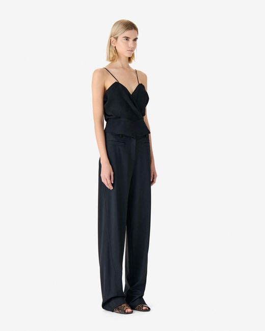 IRO Blue Draped Top With Straps