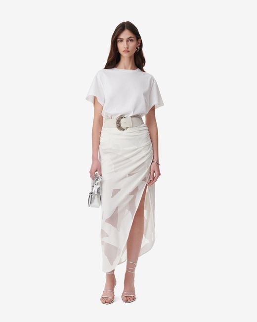 IRO White Selima Wrap Midi Skirt