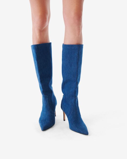 IRO Blue Davyn Denim High-heeled Boots