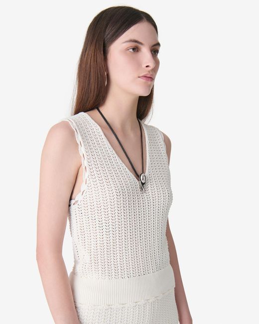 IRO White V-neck Knit Top