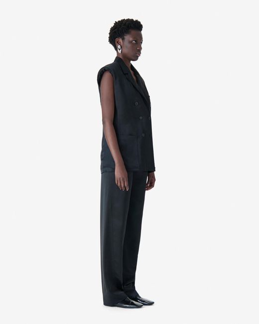 IRO Blue Sleeveless Tailored Jacket