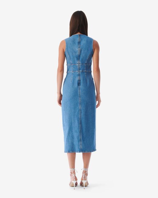 IRO Blue Alba Long Cut-out Denim Dress