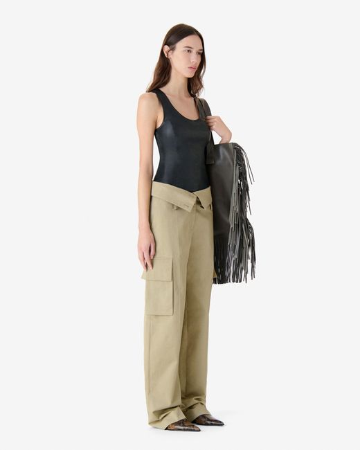 IRO Metallic Fitted Leather Tank Top