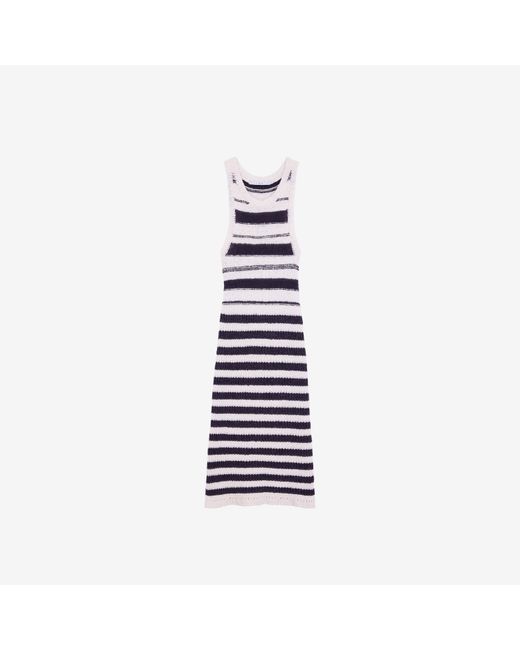 ROBE EN MAILLE RAYÉE IRO en coloris White