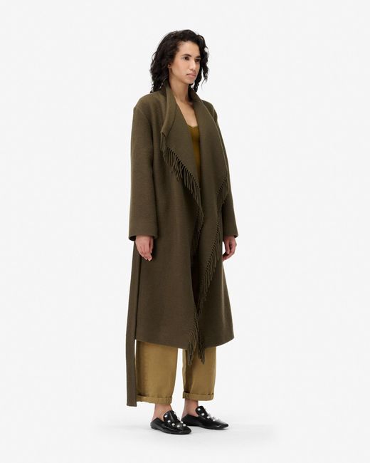 IRO Green Long Fringed Coat