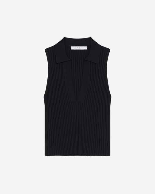 IRO Blue Polo Neck Tank Top
