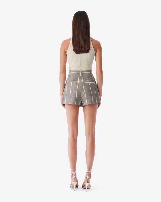 IRO White Dorca High-waisted Striped Shorts