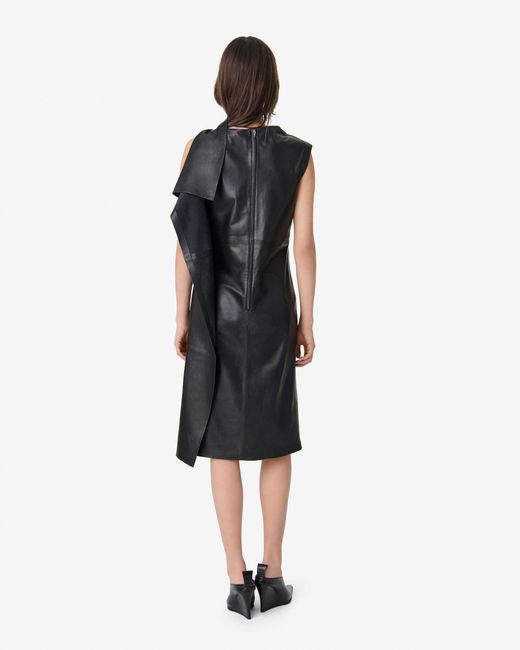 ROBE DRAPÉE EN CUIR IRO en coloris Blue