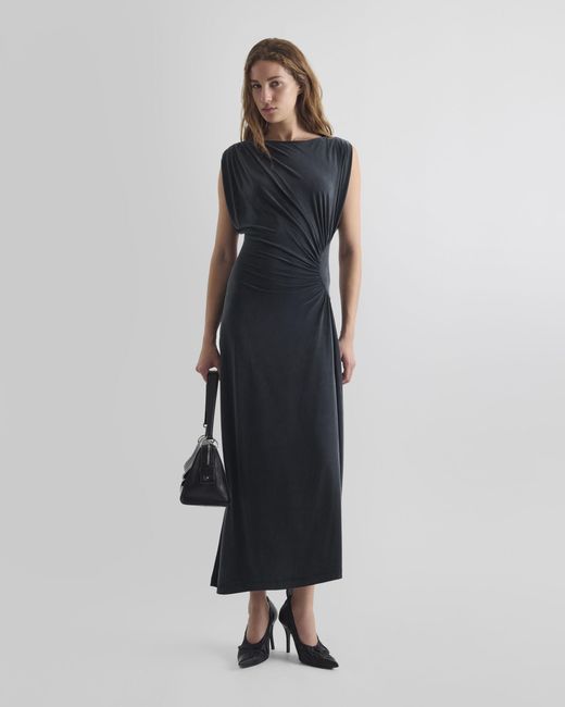 ROBE LONGUE DRAPÉE IRO en coloris Black