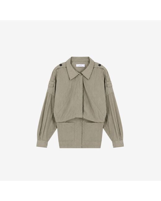 IRO Gray Loose-fitting Jacket With Epaulettes