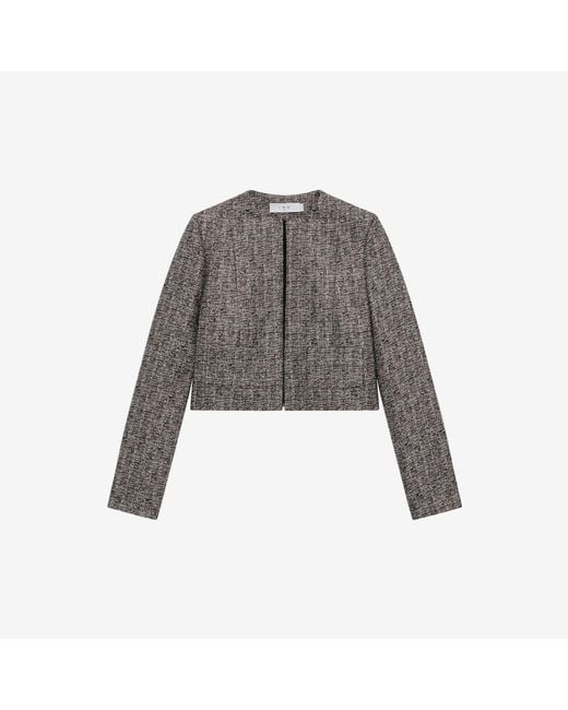 IRO Gray Short Iridescent Tweed Jacket