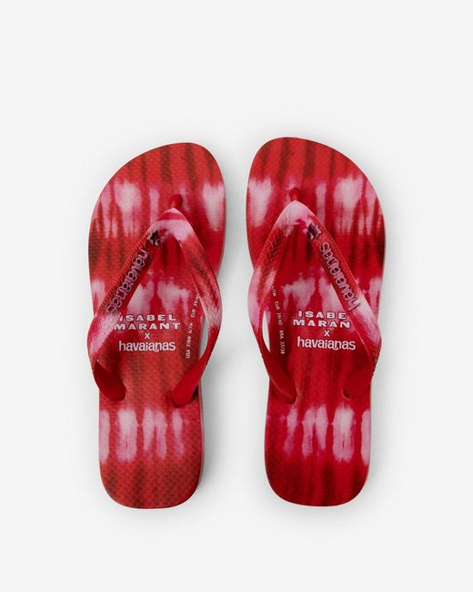 Isabel Marant Red Havaianas Ikat Print Sandals