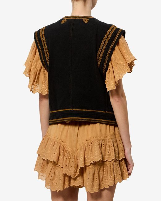 Isabel Marant Black Edmee Denim Vest
