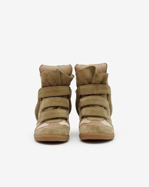 Isabel Marant Natural Bekett Hidden Wedge High Top Sneaker
