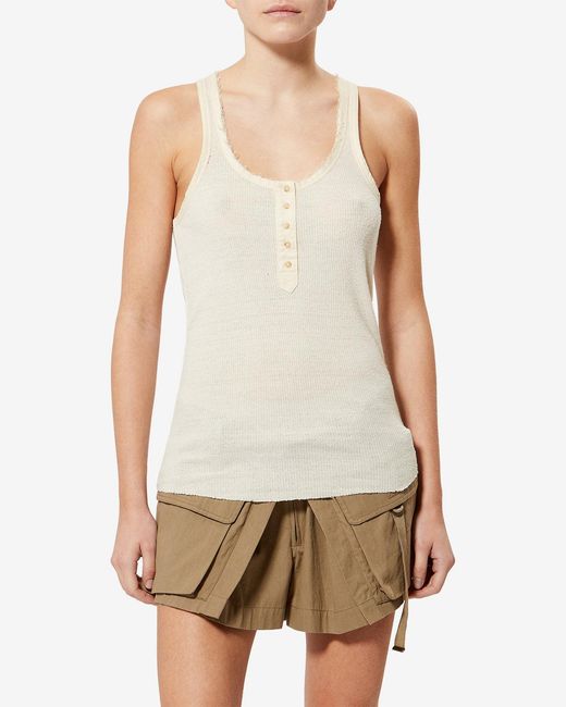 Isabel Marant White Silk T-Shirt Helma