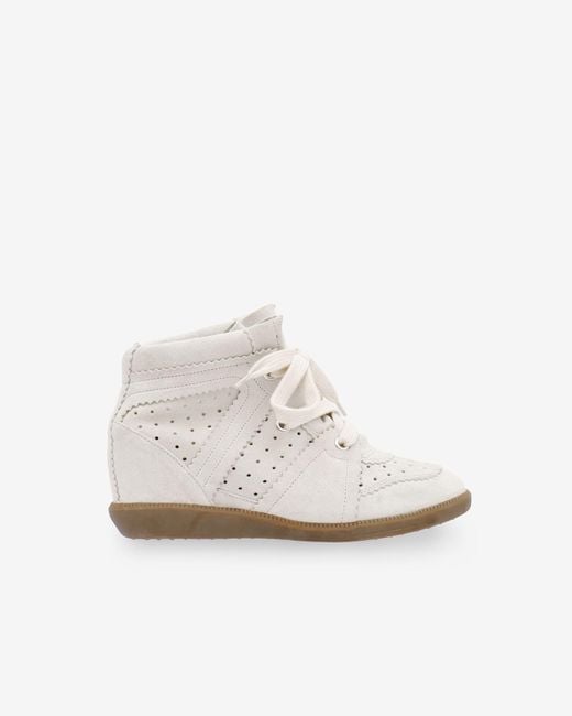 Isabel Marant Bobby Suede Sneakers in White | Lyst