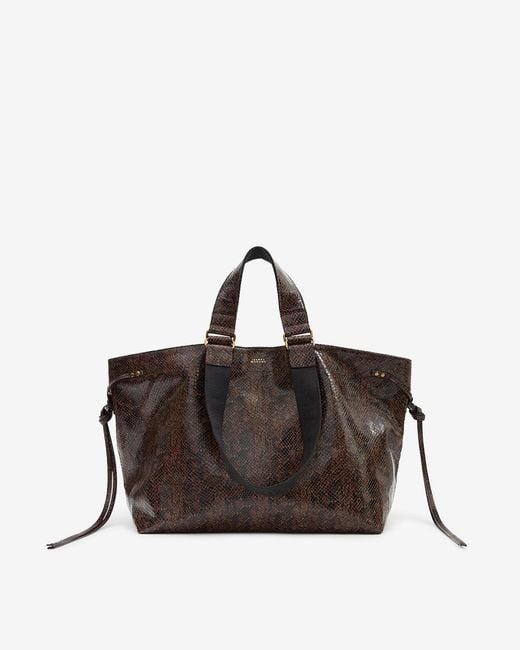 Isabel Marant Brown Wardy Leather Bag With Python Effect
