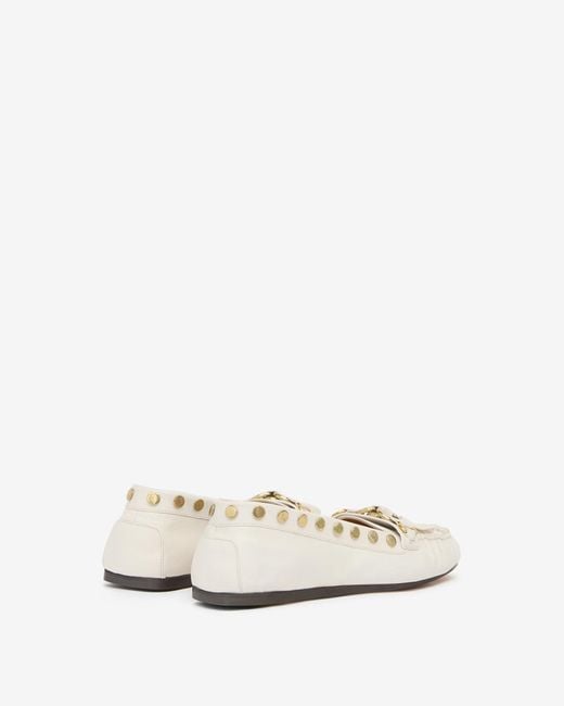 Isabel Marant White Faxel Loafers