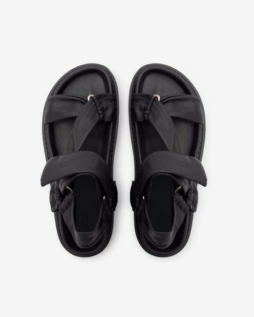 Isabel Marant Black Naori Grained-leather Sandals