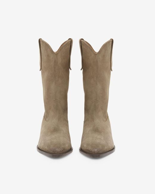 Isabel Marant White Duerto Suede Cowboy Boots