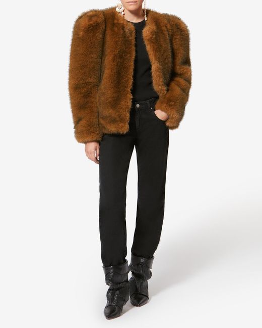 Isabel Marant Bahria Coat in Brown | Lyst