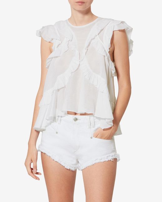 Isabel Marant White Nalou Top