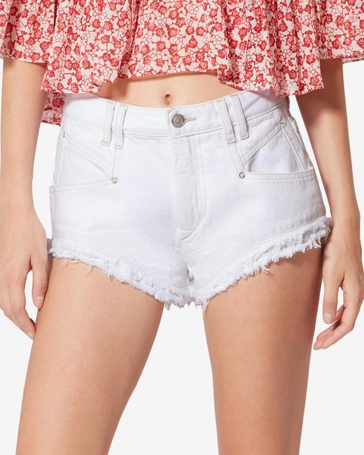 Isabel Marant White Eneidala Shorts