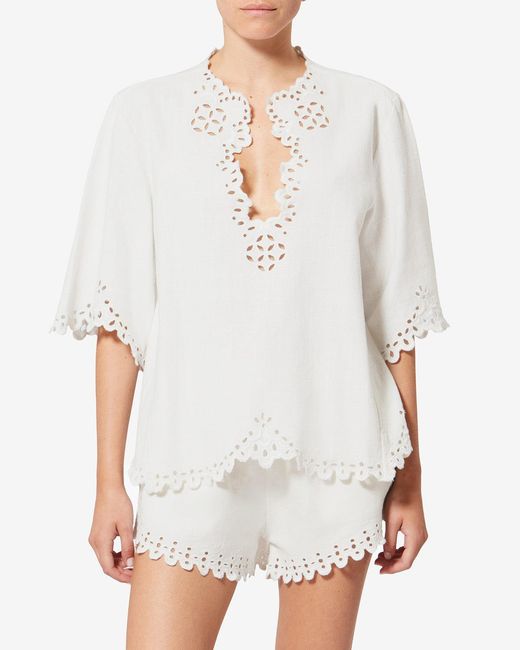 Isabel Marant White Shana Top