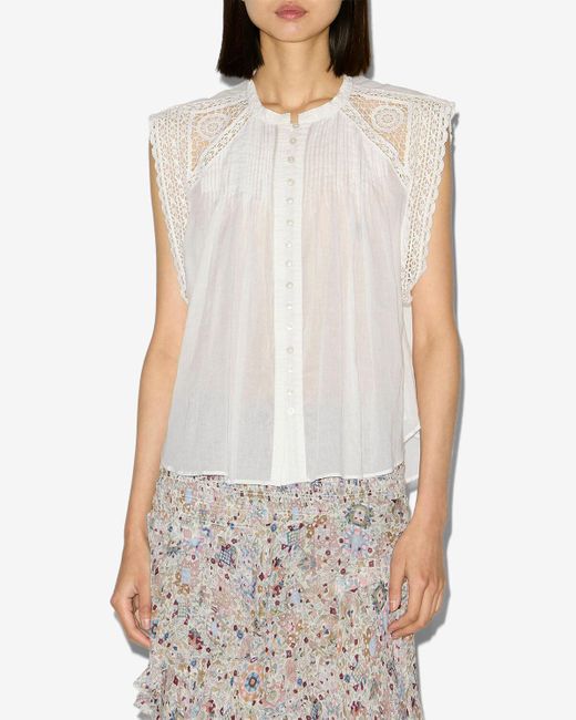 Isabel Marant White Gresia Top