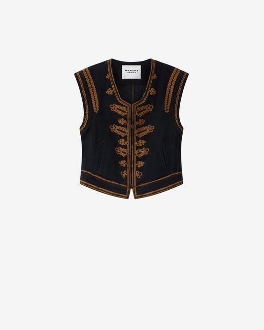 Isabel Marant Black Edmee Denim Vest