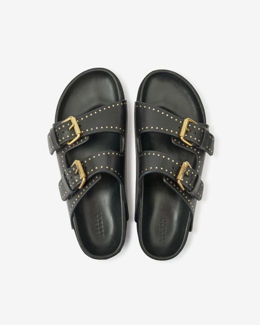 Isabel Marant Black Lennyo Buckle Sandals