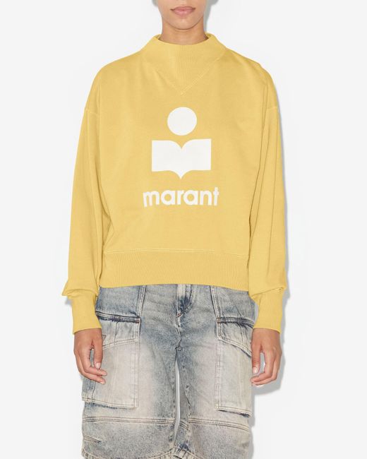 Isabel Marant Yellow Moby Logo Sweatshirt for men