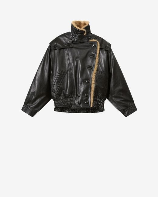 Isabel Marant Black Valina Leather Coat