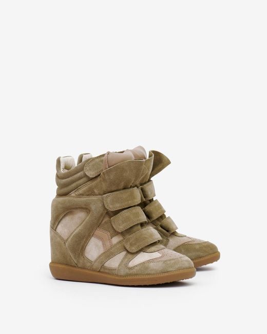 Isabel Marant Natural Bekett Hidden Wedge High Top Sneaker