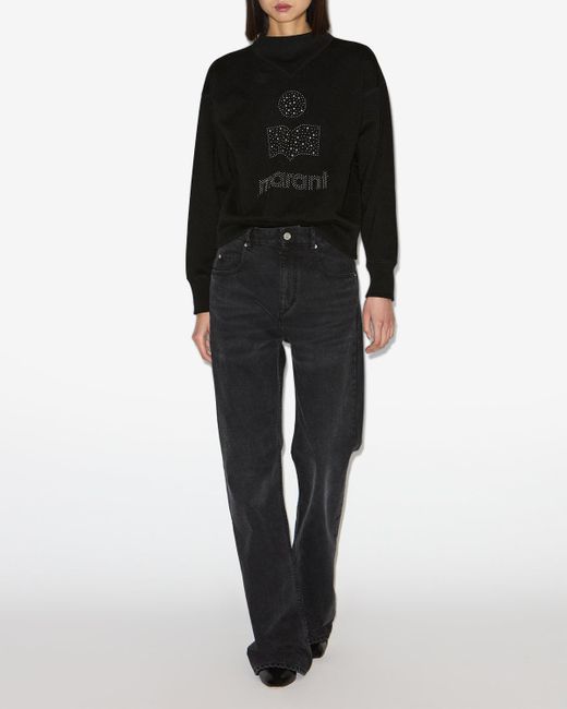 Isabel Marant Black Moby Glitter Sweatshirt