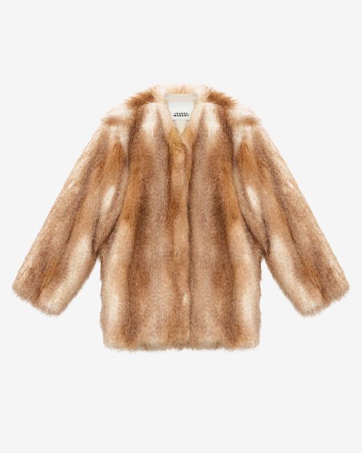 Isabel Marant Natural Aglae Faux Fur Coat