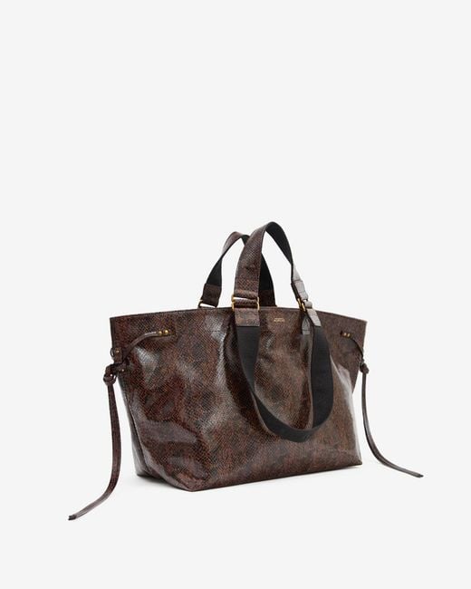 Isabel Marant Brown Wardy Leather Bag With Python Effect