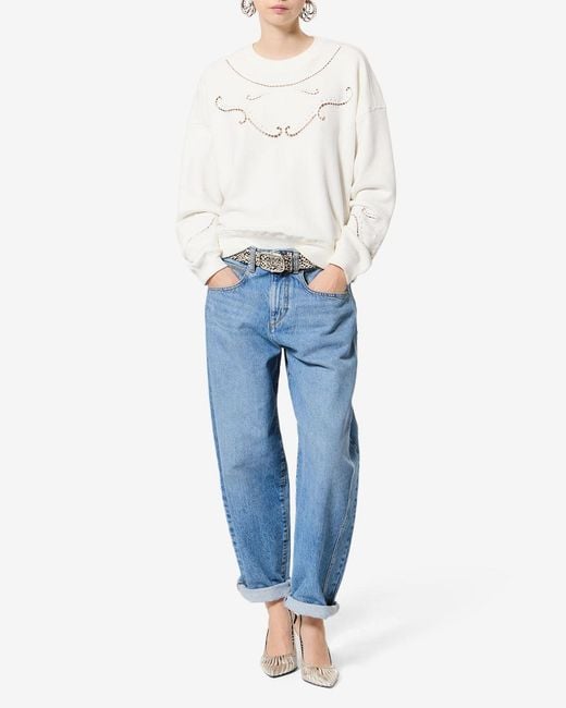 Isabel Marant White Vella Sweat Shirt