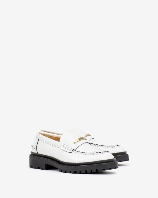 Isabel Marant White Frezza Leather Loafers