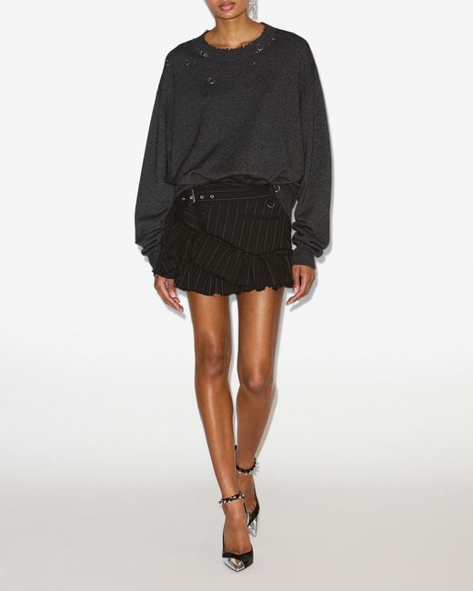 Isabel Marant Black Pinstriped Miniskirt