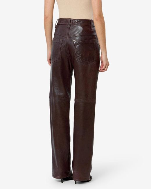 Isabel Marant Red Brinley Leather Pants