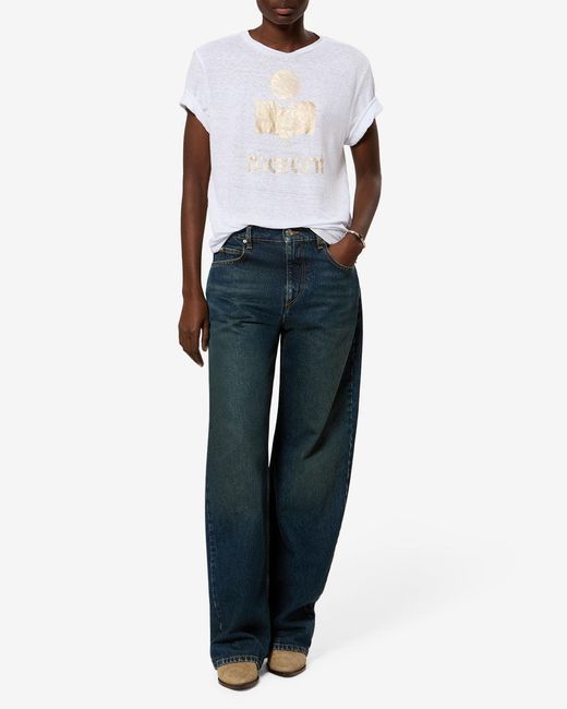 Isabel Marant White Zewel Linen T-Shirt