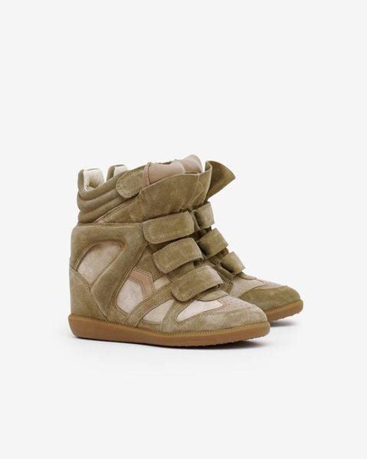 Isabel Marant Natural Bekett Hidden Wedge High Top Sneaker